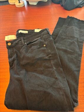 LOFT Black Slim Straight Jeans with Raw Hem